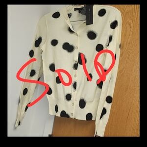 Marc by Marc Jacobs Cream Cardigan with Black Dots